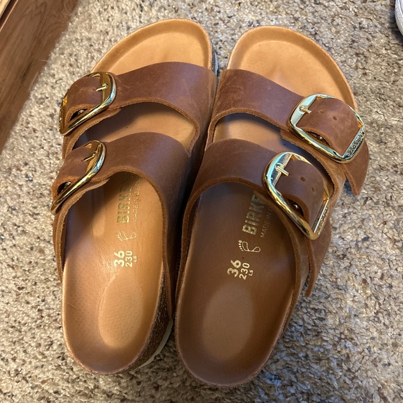 Birkenstock Shoes - Brown Birkenstocks - big buckle